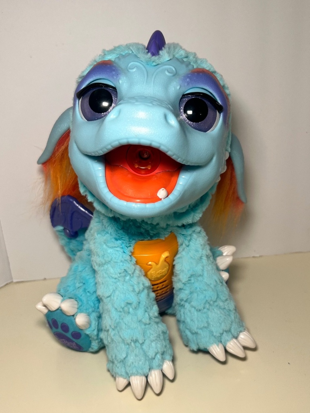 Fur Real Friends Tested Working Blaze the Dragon Flame in Mouth Interactive Toy